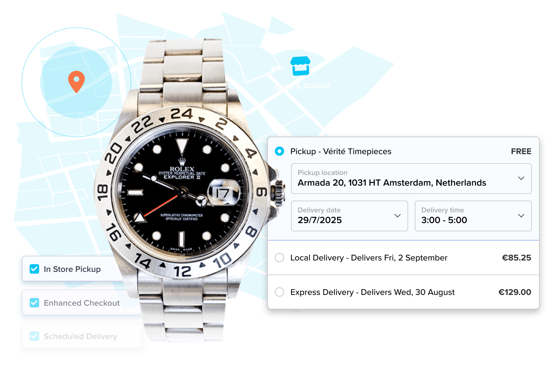 Luxury Goods Watch with Shipping Methods