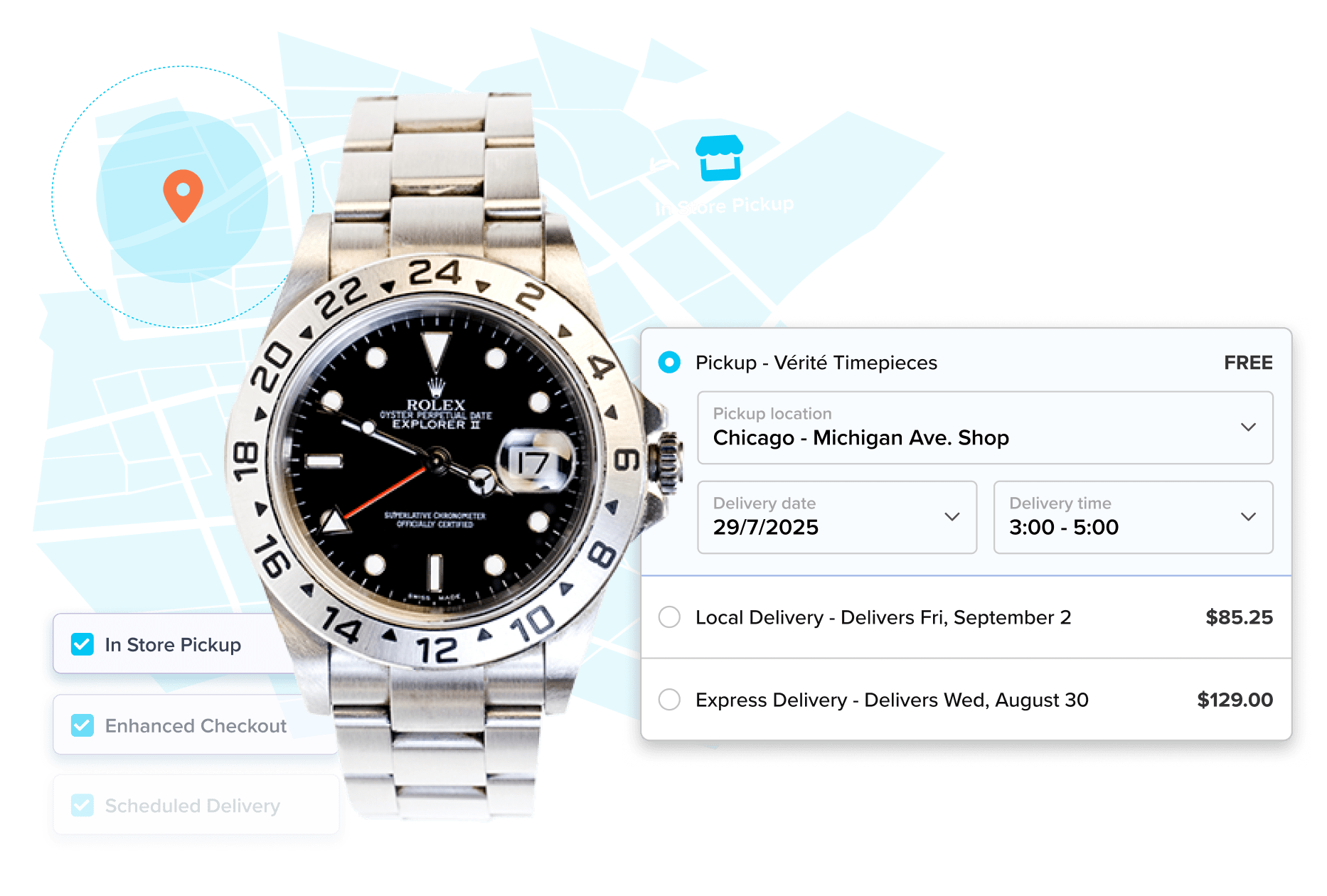 Luxury Goods Watch with Shipping Methods
