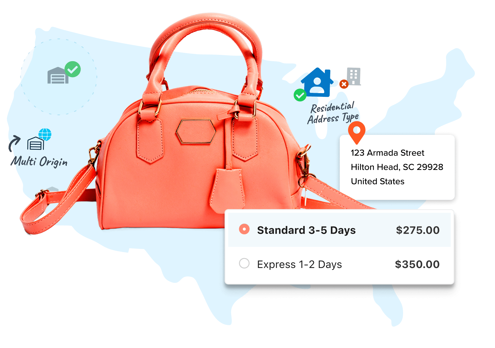 Luxury Designer Bag with Shipping at Checkout