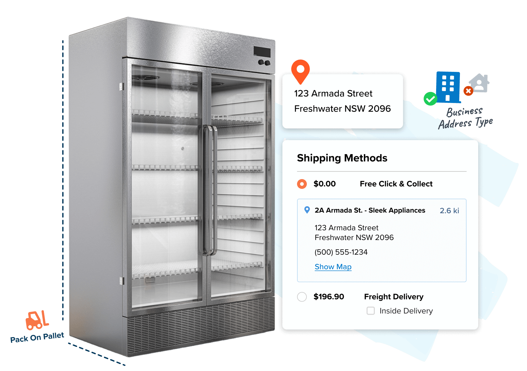 Shipping Commercial Fridge