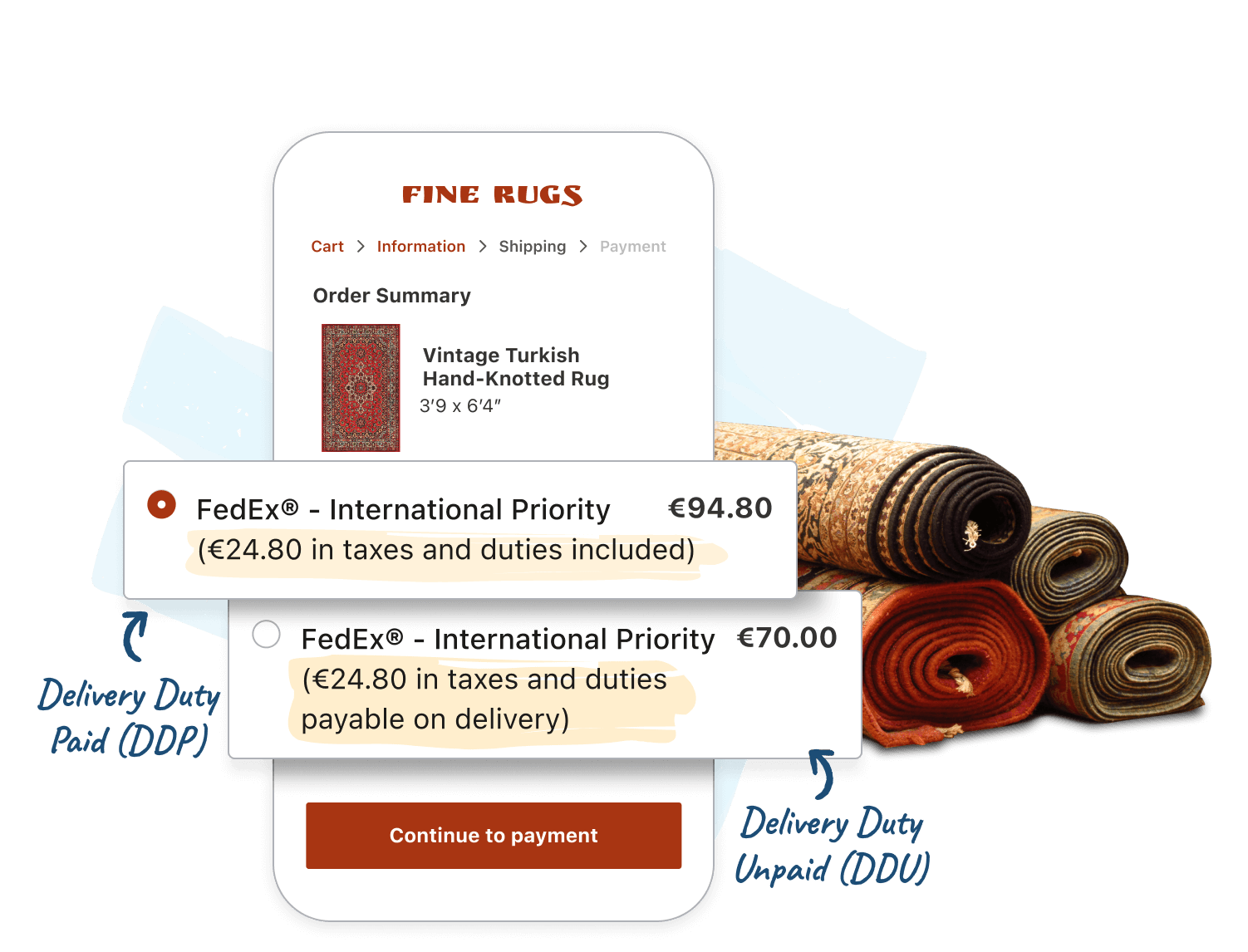 Global shipping methods