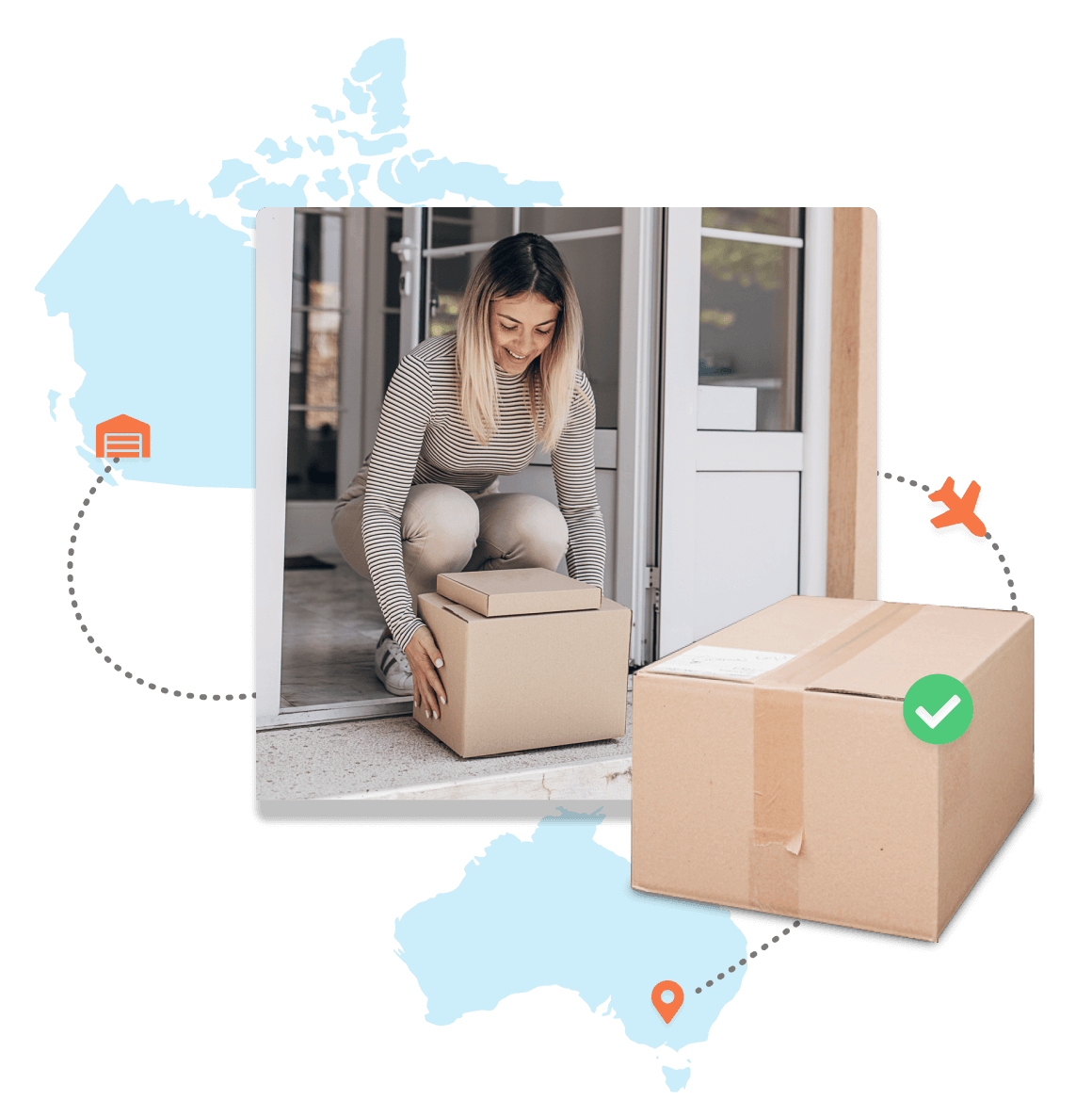 Customer receiving a package