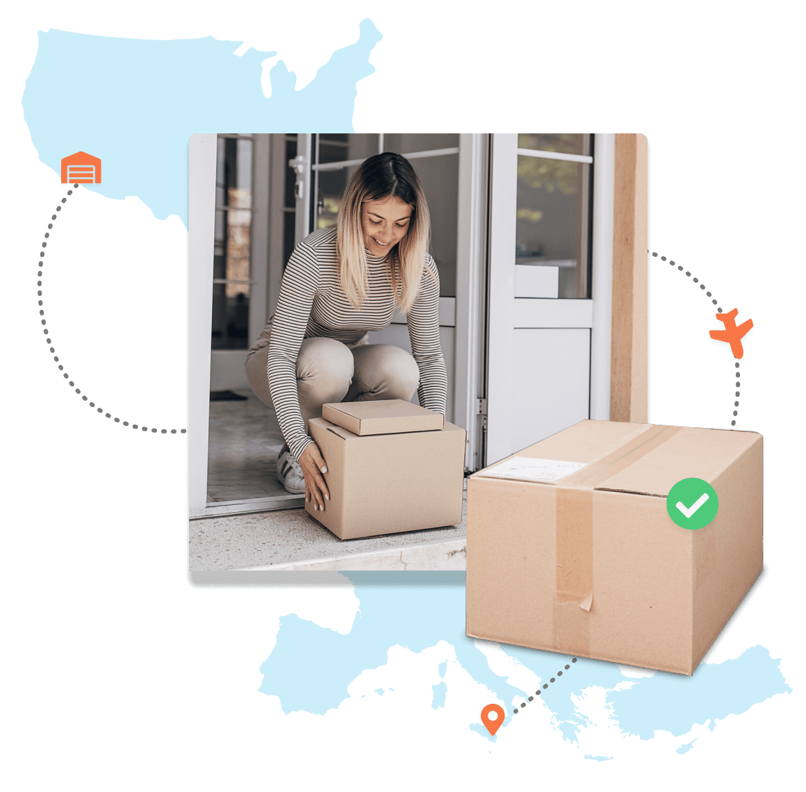 Customer receiving a package
