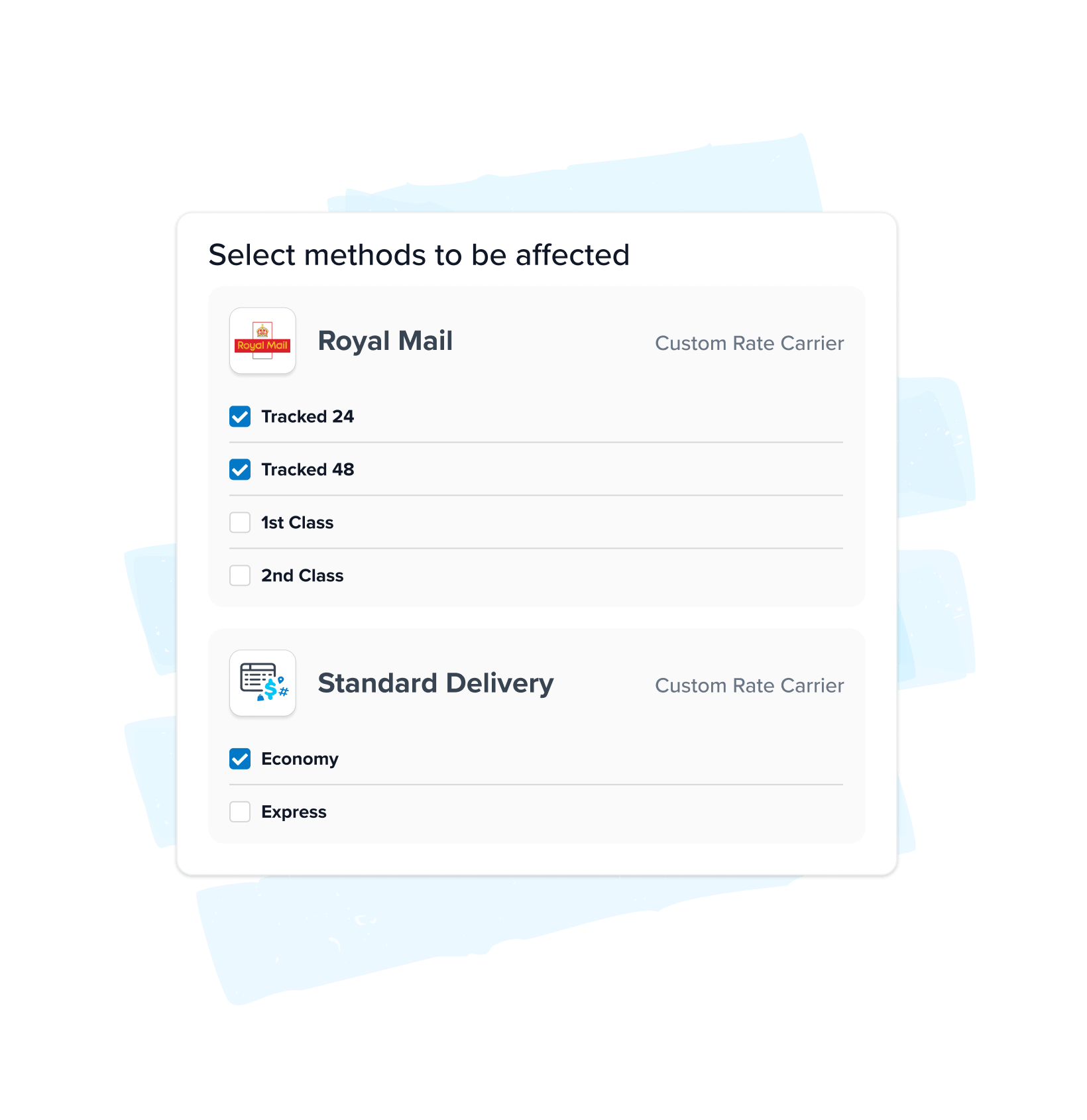 Select carriers and methods