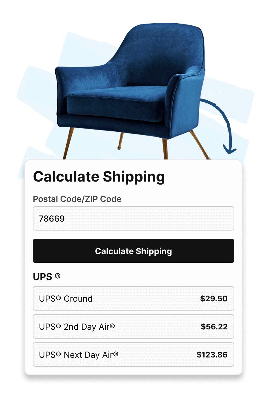 Product Page Shipping Calculator