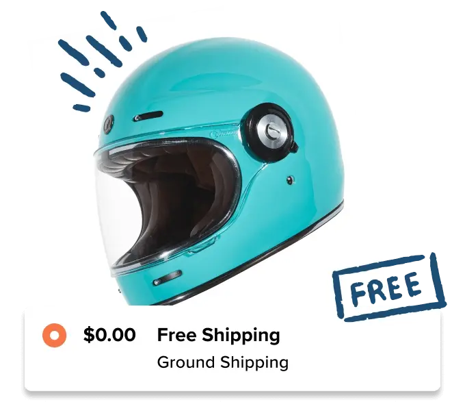 Free ground shipping for motorcycle helmet